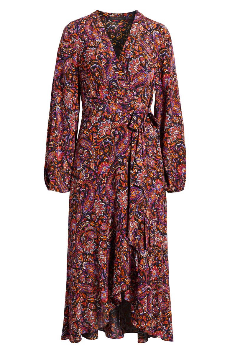 KOBI HALPERIN Dorothy Long Sleeve Faux Wrap Dress, Alternate, color, Black Multi