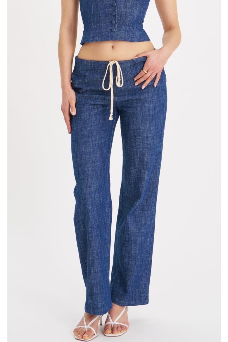 Raffaella Cotton Denim Straight Leg Pants, Main, color, Denim Blue