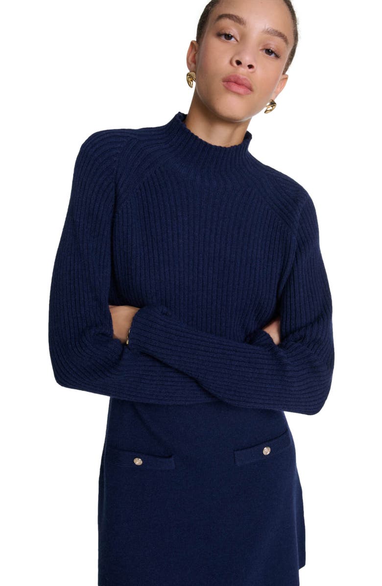 maje Knit 2-in-1 short dress, Alternate, color,