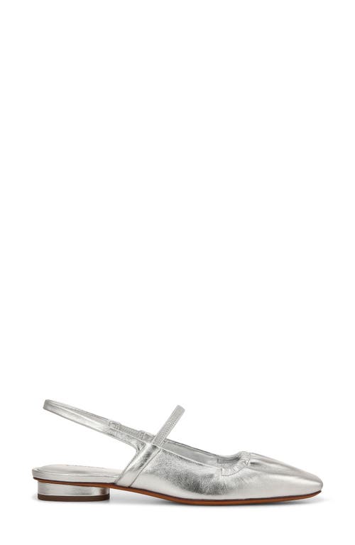 Vince Venice Metallic Slingback Ballerina Flats In Warmsilver