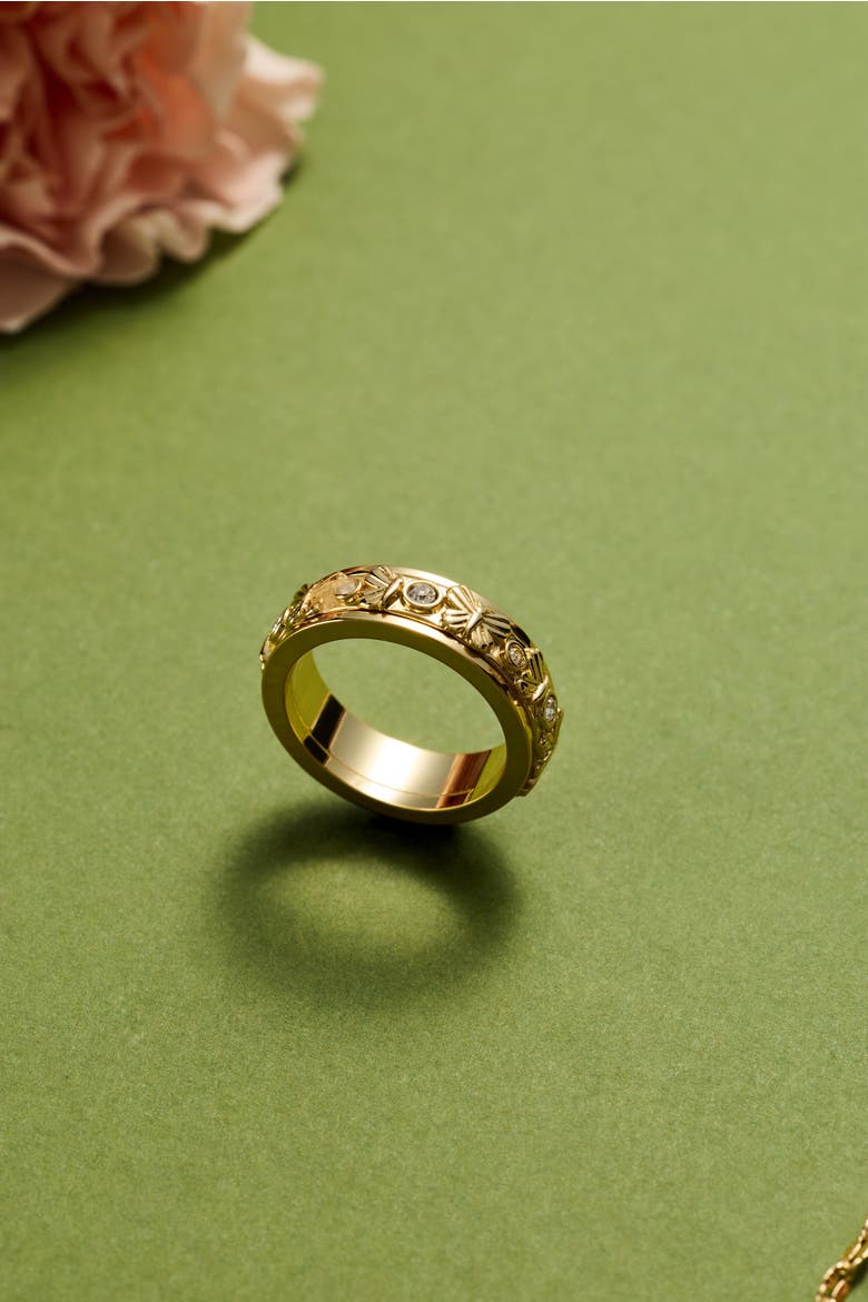Butterfly fidget ring, Alternate, color, Gold