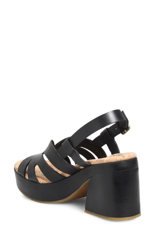 Kork-ease Paschal Slingback Platform Sandal In Black Leather