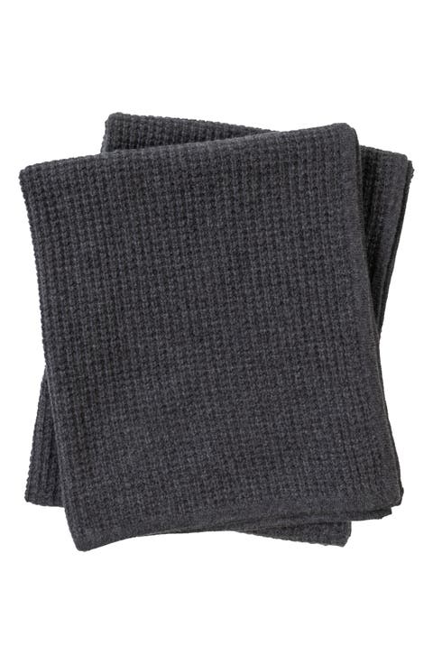 Sienna Waffle Knit Cashmere Throw Blanket