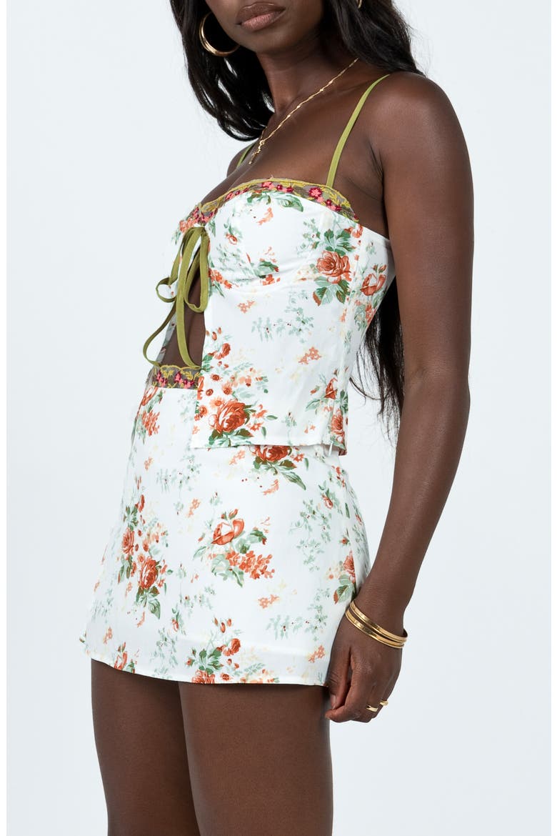 Ringa Rosey Tie Front Camisole, Alternate, color, WHITE MULTI
