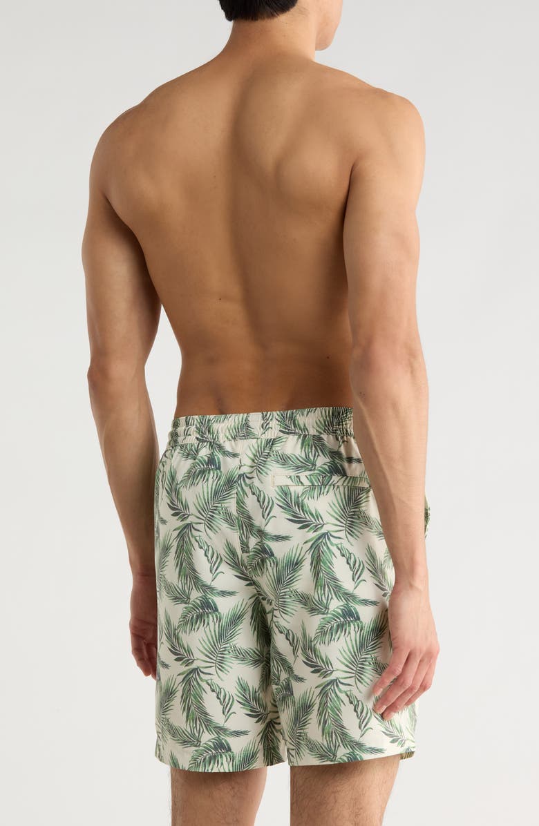 Nordstrom 7-Inch Volley Swim Shorts, Alternate, color, White Bone Floating Fronds