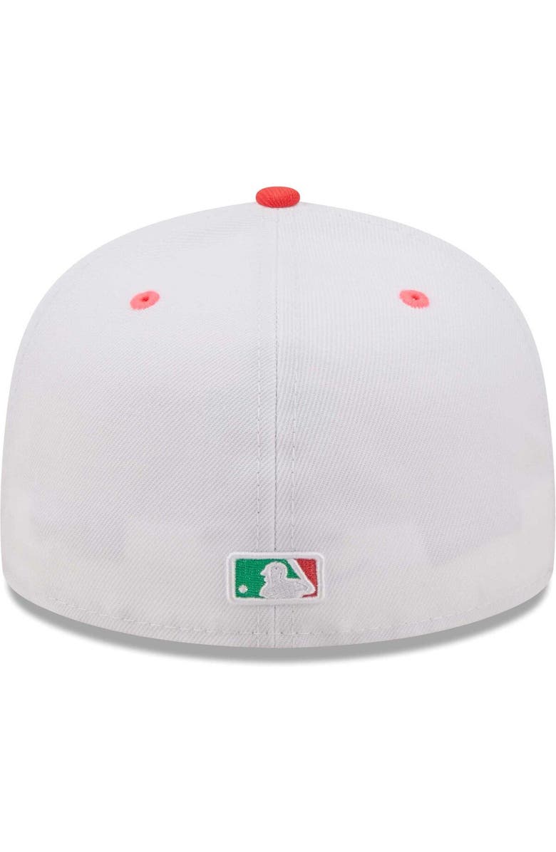 New Era Men's New Era White/Green Los Angeles Dodgers 50th Anniversary in Los Angeles Watermelon Lolli 59FIFTY Fitted Hat, Alternate, color, White