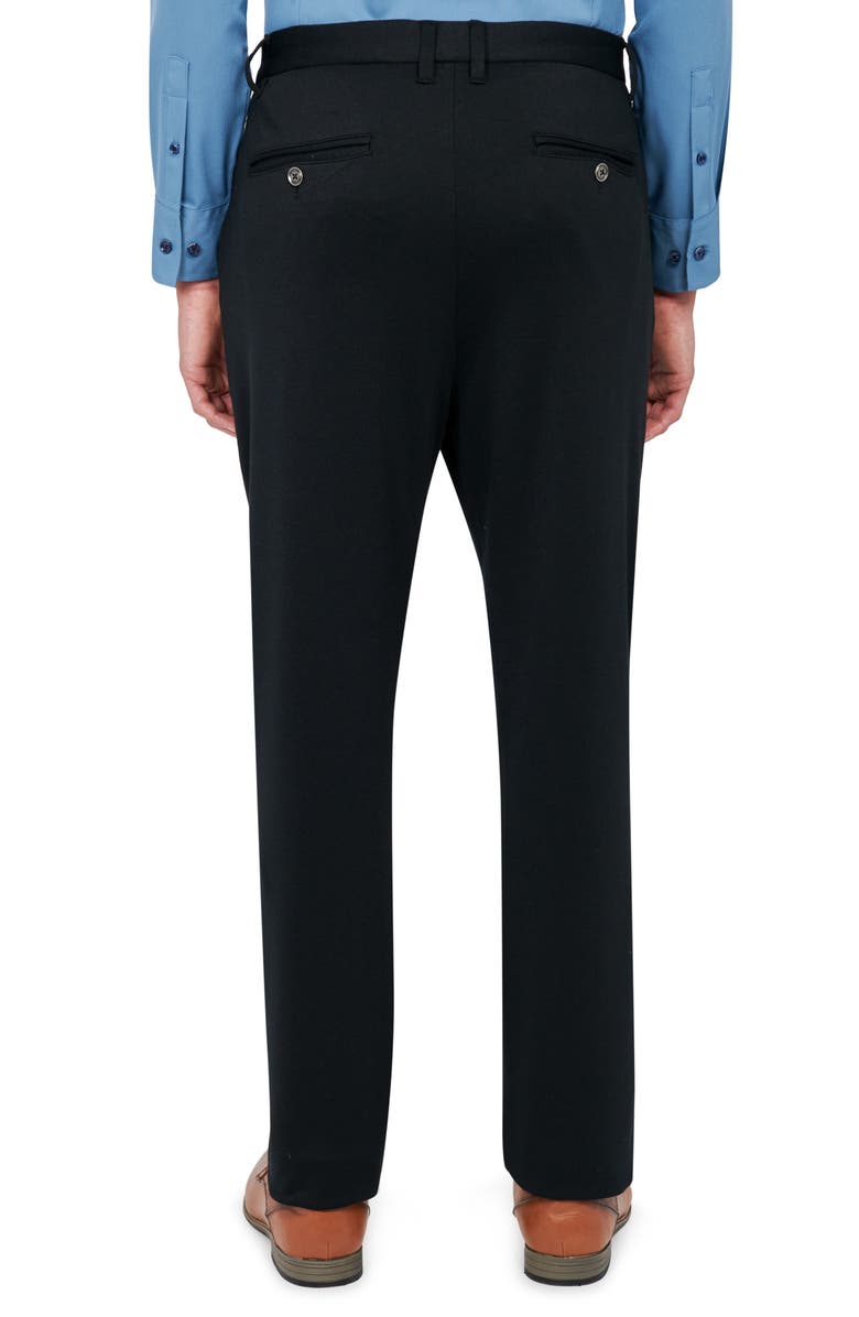 Brooklyn Brigade Slim Fit Straight Leg Performance Knit Dress Pants, Alternate, color, Jet Black