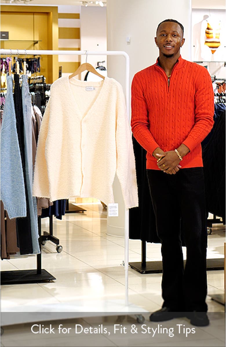 Relaxed Fit Bouclé Cardigan, sales video thumbnail