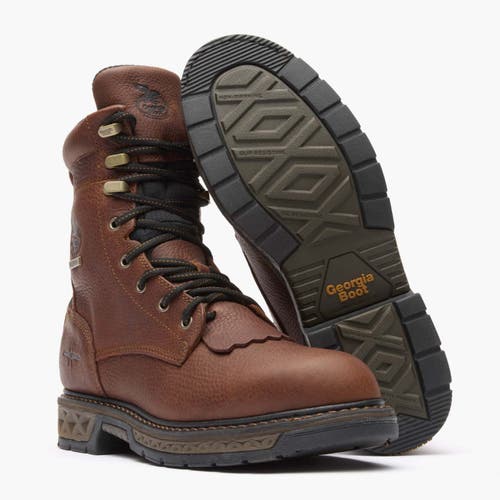 Georgia Boot Carbotec Lt Waterproof Lacer Work Boot In Brown