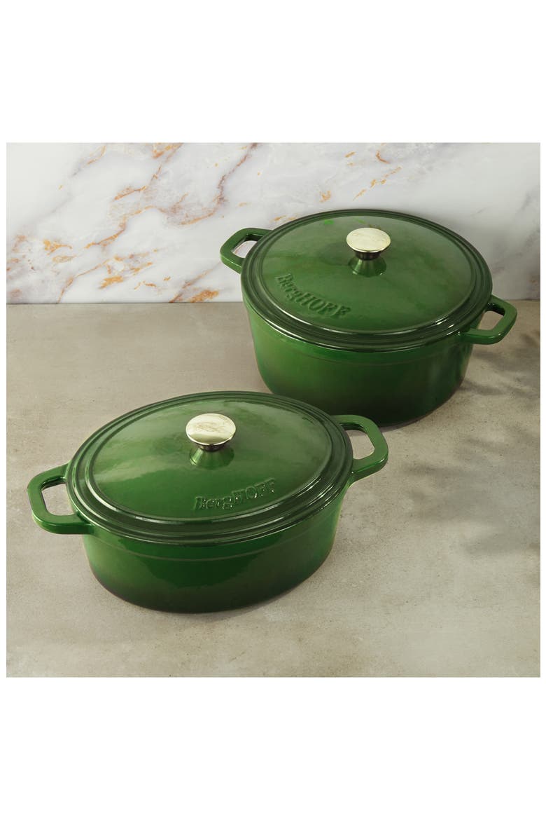 Neo 4-Piece Cast Iron Dutch Oven Cookware Set, Alternate, color, GREEN