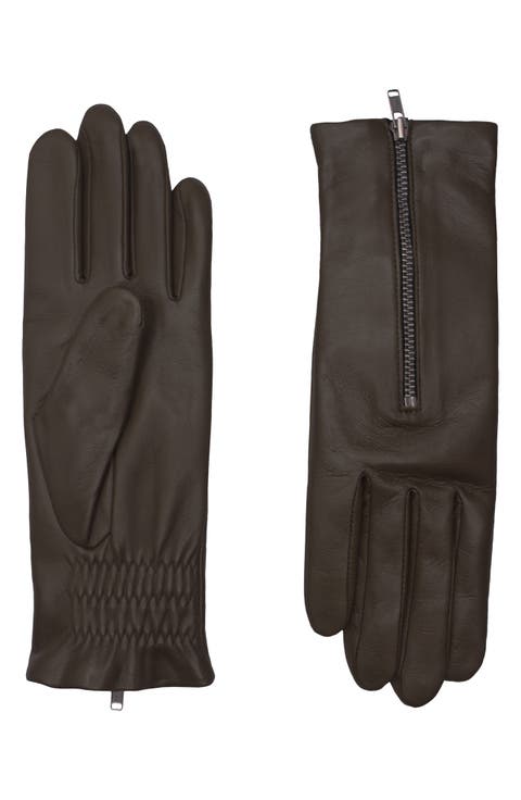 Jane Lambskin Glove Lined in Cashmere with a Zipper