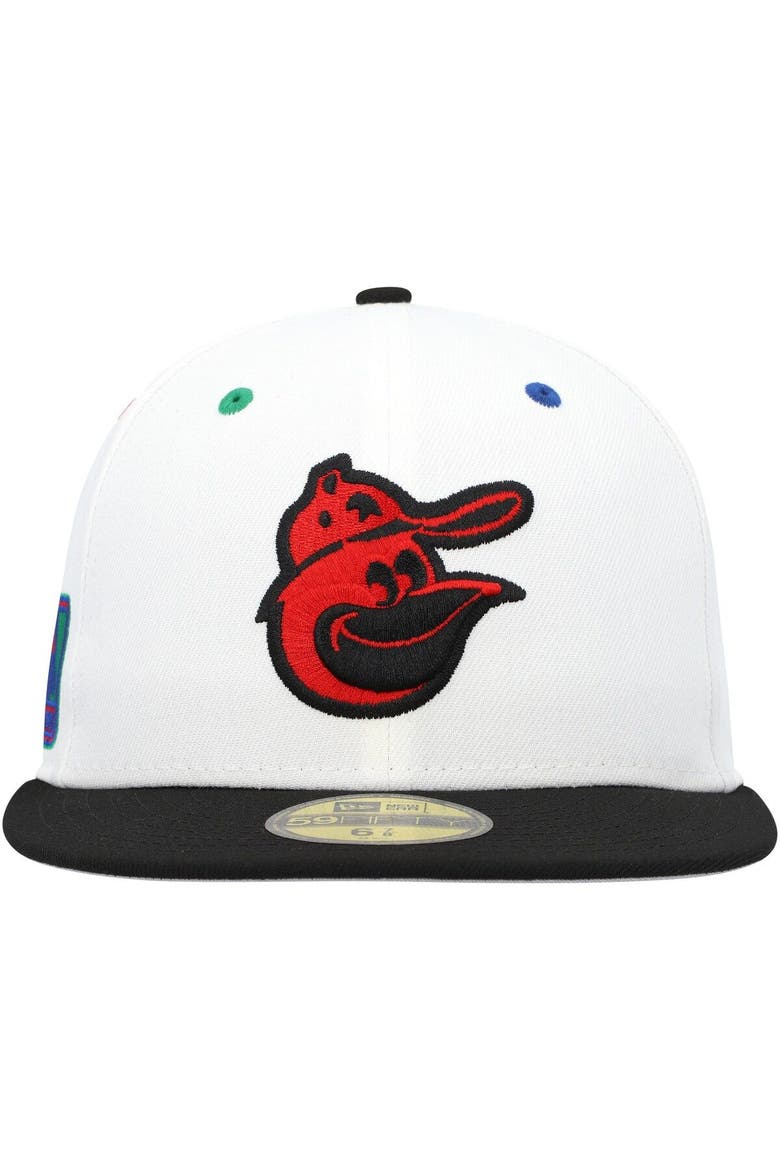 Men's New Era White/Black Baltimore Orioles  Primary Eye 59FIFTY Fitted Hat, Alternate, color, White