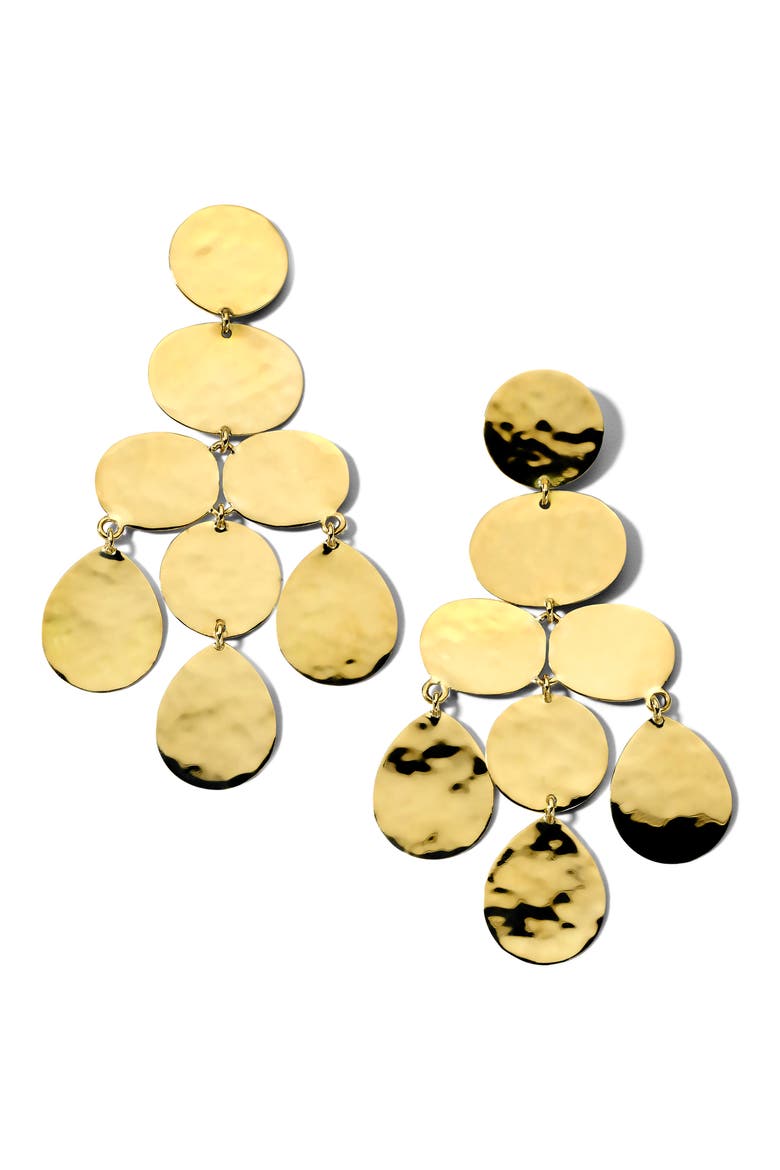 Classico Crinkle Small Chandelier Earrings, Main, color, YELLOW GOLD