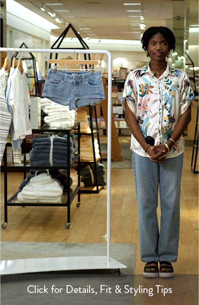 Tatum Stripe Low Rise Denim Micro Shorts, sales video thumbnail