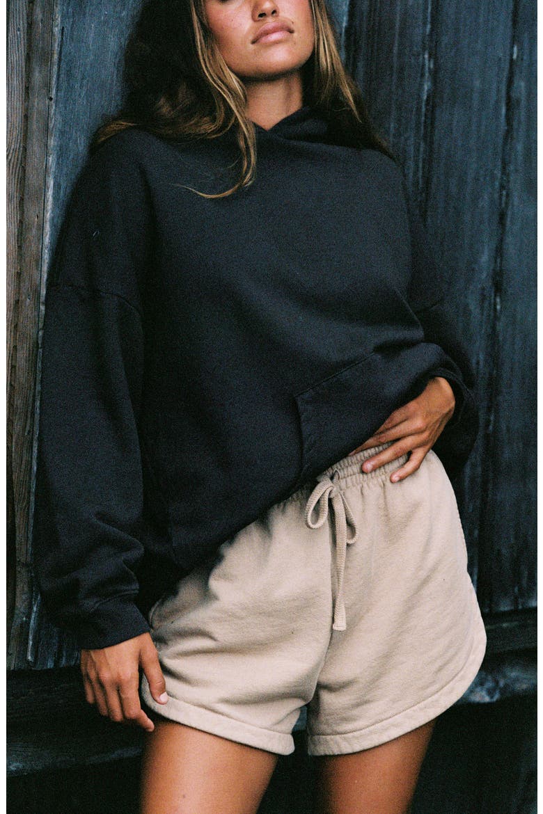 Dawn Cotton Drawstring Shorts, Alternate, color, LATTE
