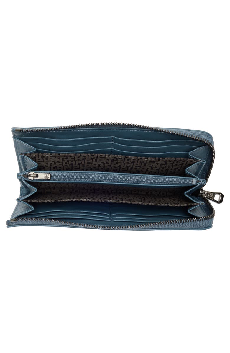 Longchamp Leather Zip Wallet, Alternate, color, Nordic