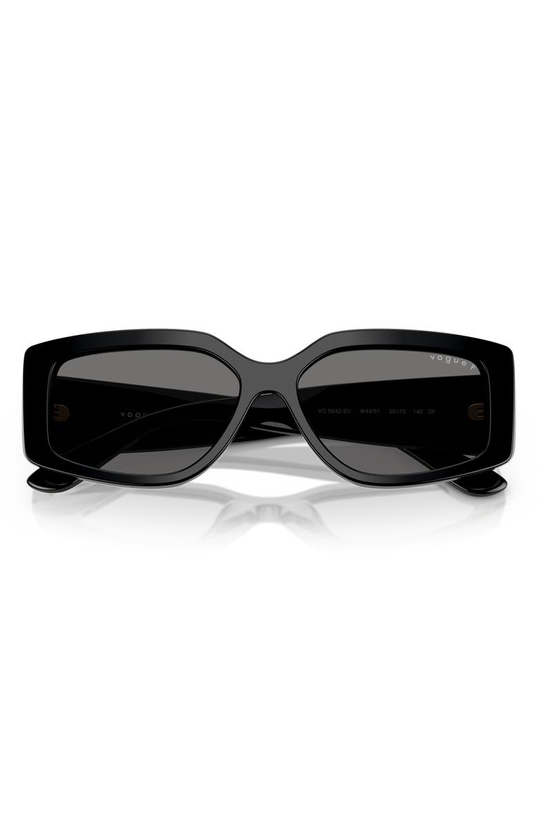 VOGUE 55mm Polarized Rectangular Sunglasses, Alternate, color, Black