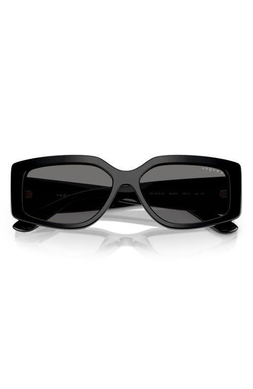 Vogue 55mm Polarized Rectangular Sunglasses In Black
