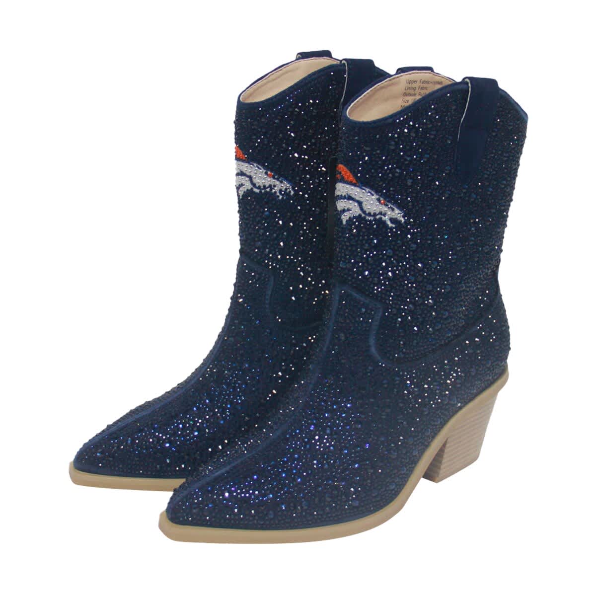 CUCE Women's Cuce  Navy Denver Broncos Crystal Ankle Boots, Alternate, color, 