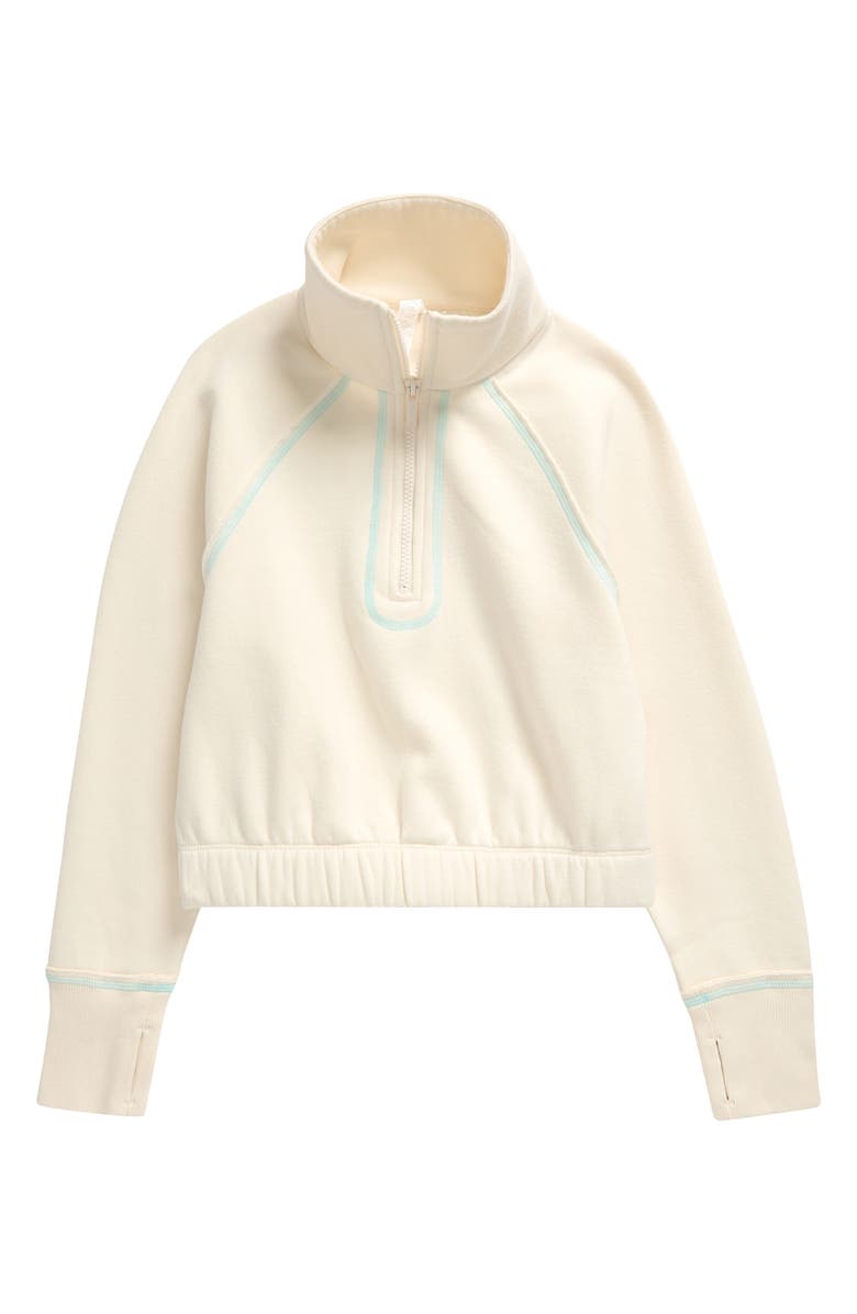 Zella Girl Kids' Runyon Half Zip Pullover, Main, color, White Whisper