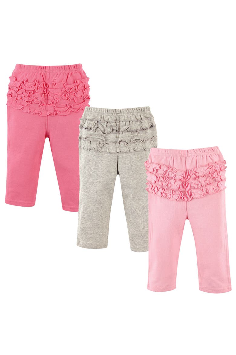 Soft Cotton Knotted Bow Pants, Alternate, color, Pink Gray
