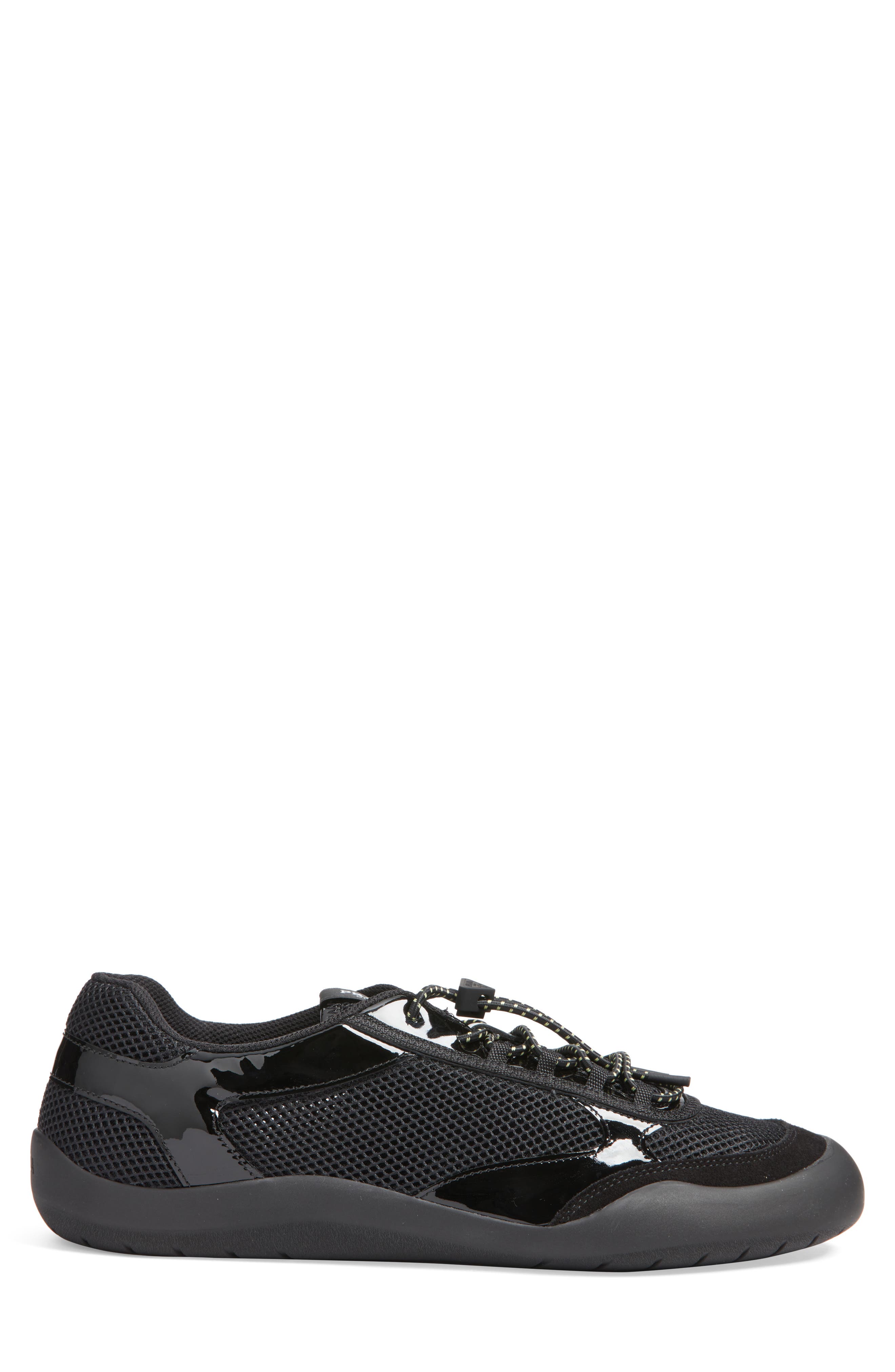 Prada Speedrock Mixed Media Sneaker, Alternate, color, Nero