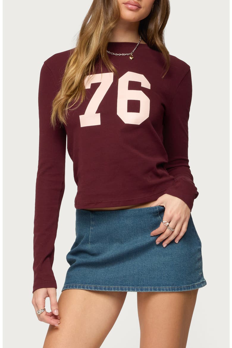 76 Stretch Cotton Graphic T-Shirt, Main, color, WINE
