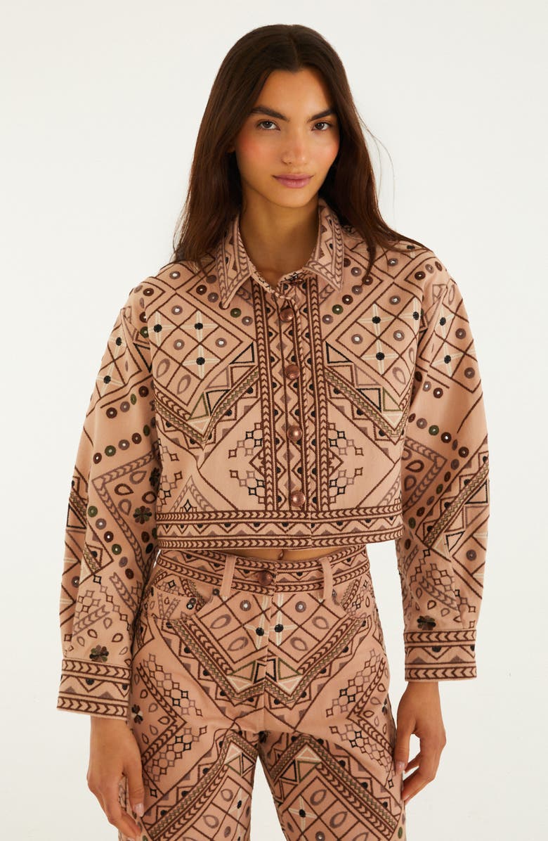 FARM Rio Cosmopolitan Crop Jacket, Alternate, color, Light Pink