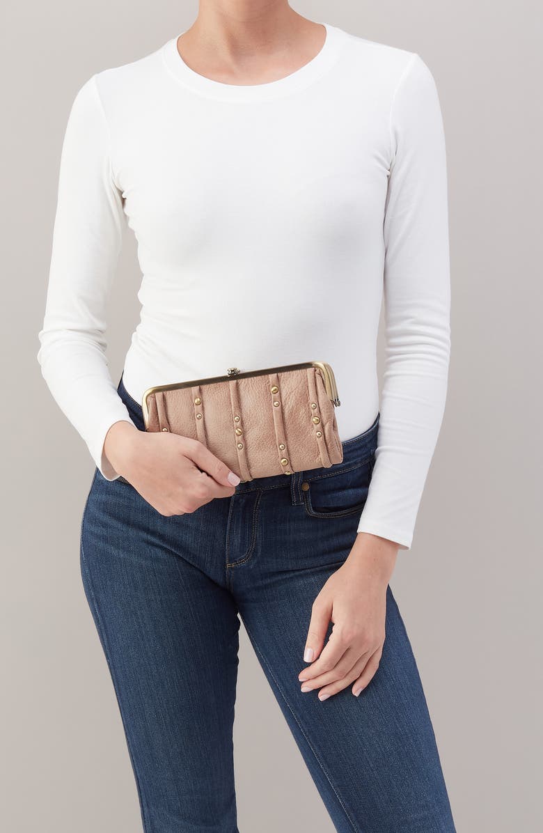 HOBO Lauren Stud Detail Clutch, Alternate, color, Hazel