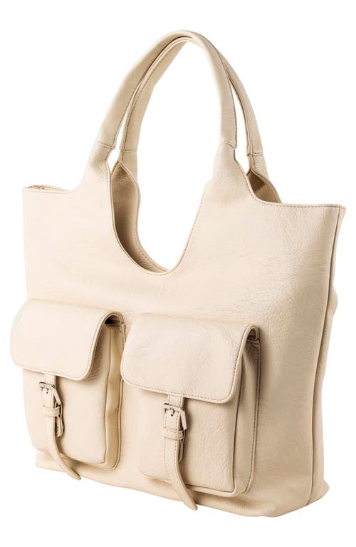 Urban Originals The Royale Vegan Leather Tote In Cream