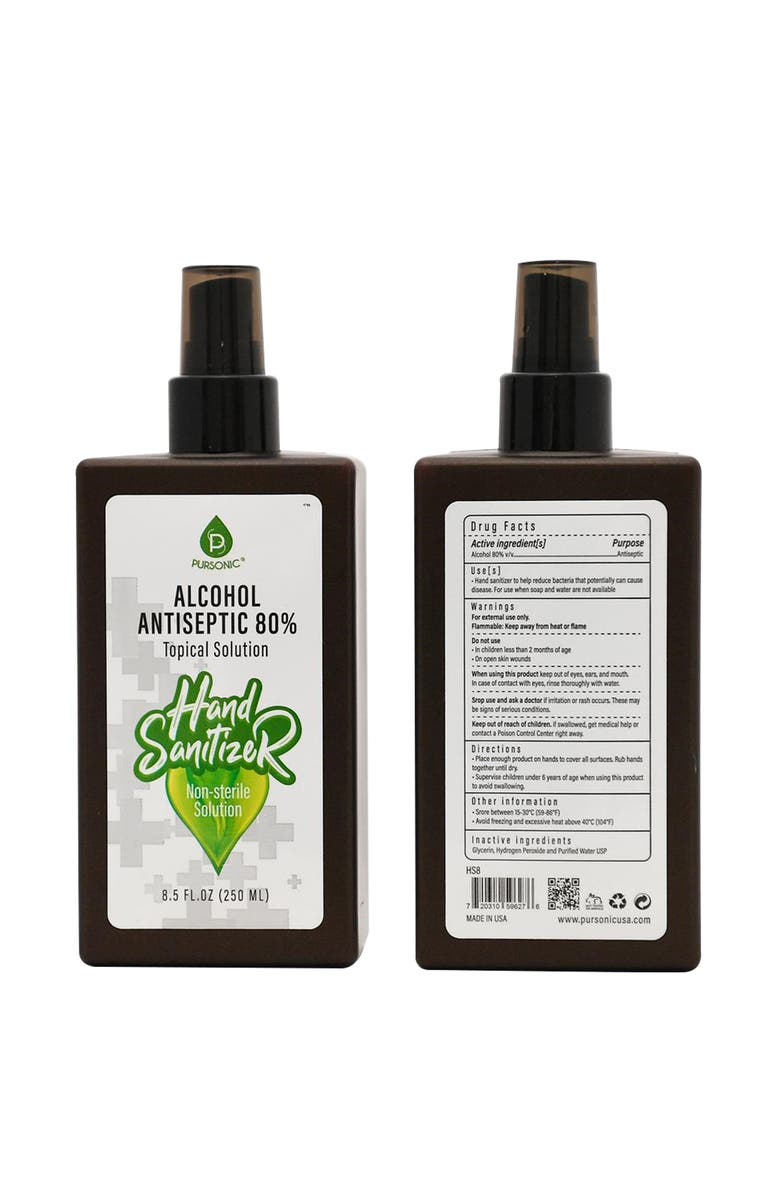 PURSONIC Moisturizing Hand Sanitizer 80% Alcohol, Alternate, color, Brown