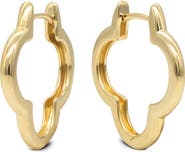 DEVATA Clover Hoop Earrings in 14K Gold, 18mm