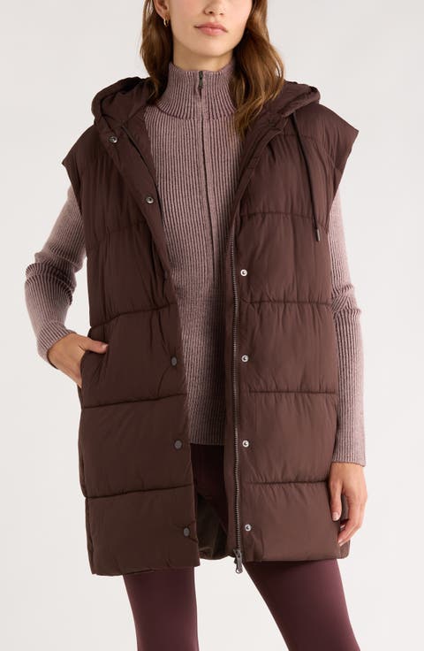 Longline Hooded Puffer Vest