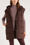 Zella Longline Hooded Puffer Vest