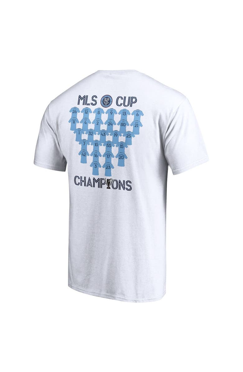 FANATICS Men's Fanatics Branded White New York City FC 2021 MLS Cup Champions One Team Roster T-Shirt, Alternate, color, 