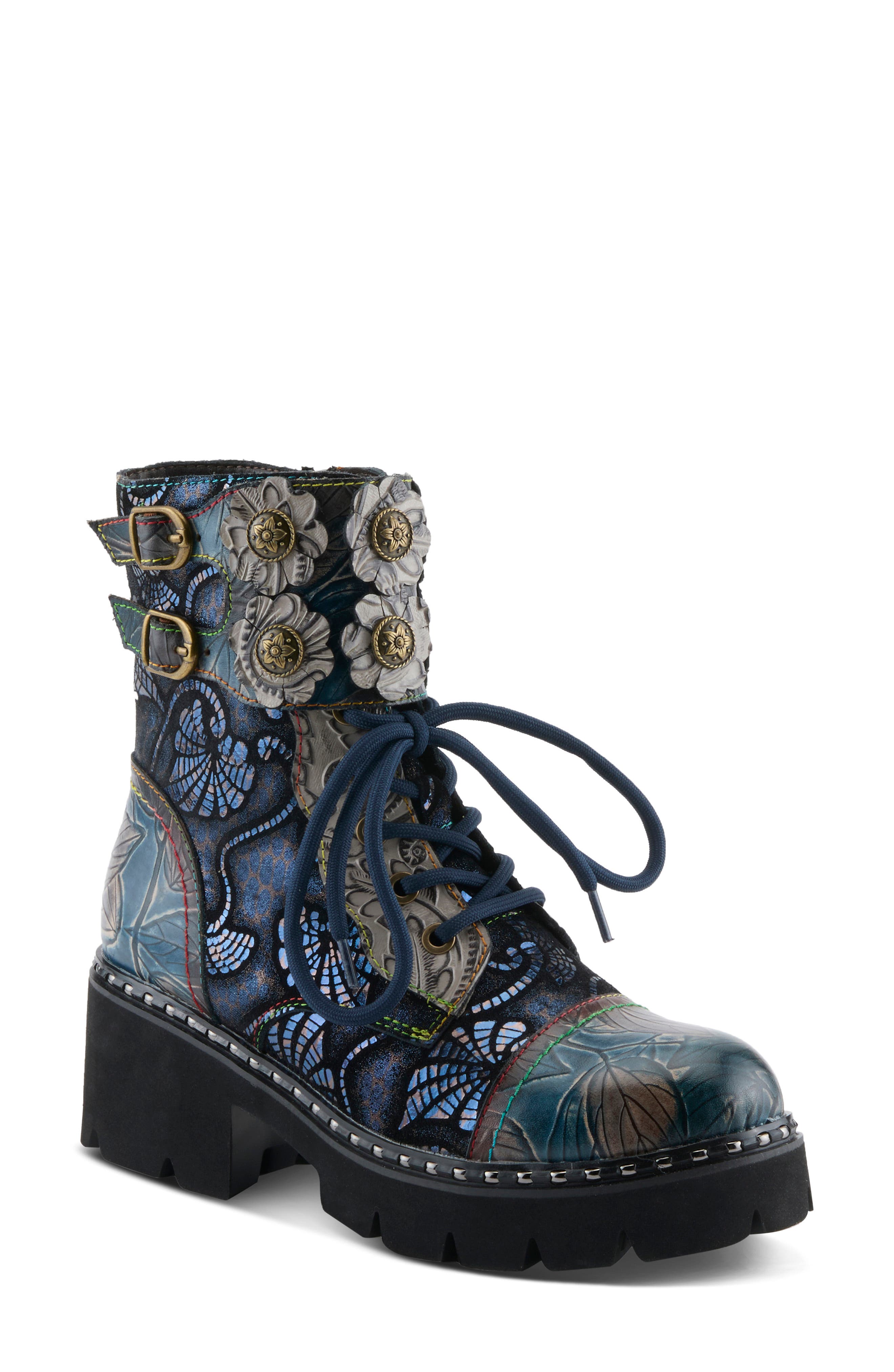 L'Artiste Limitless Cap Toe Bootie, Main, color, BLUE MULTI