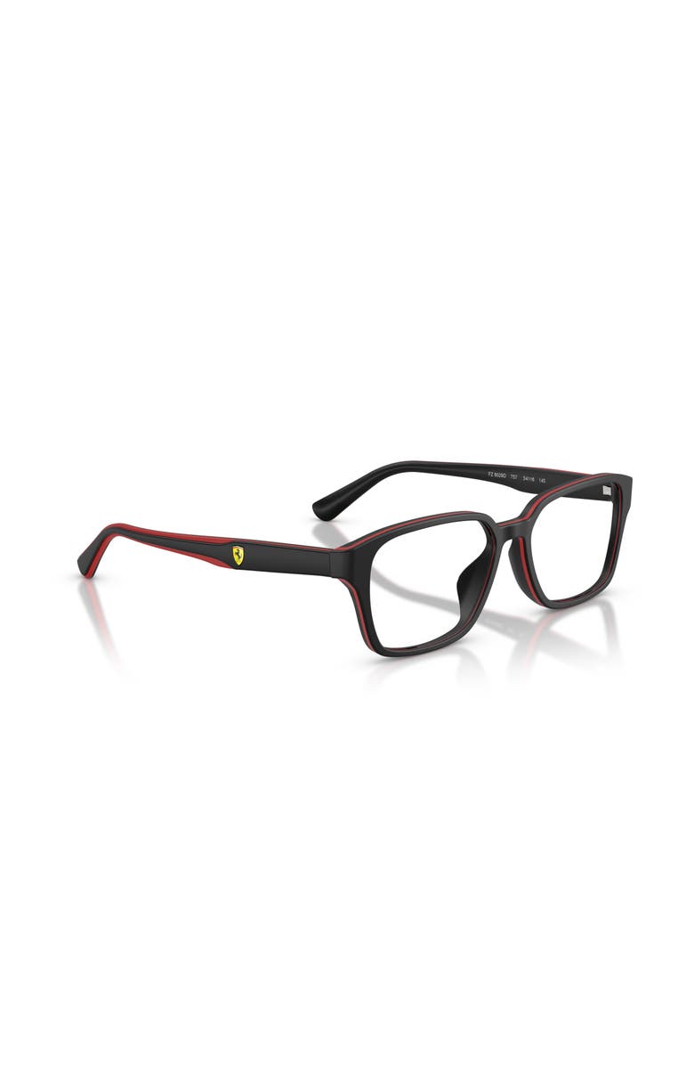 Scuderia Ferrari 54mm Rectangle optical glasses, Alternate, color, Black/ Red
