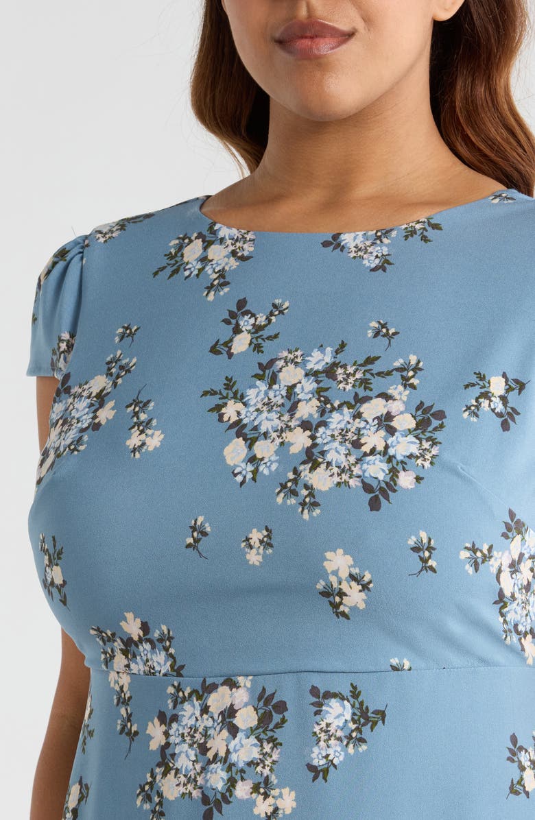 SUGARLIPS Moxie Floral Ruffle Minidress, Alternate, color, Blue-Multi