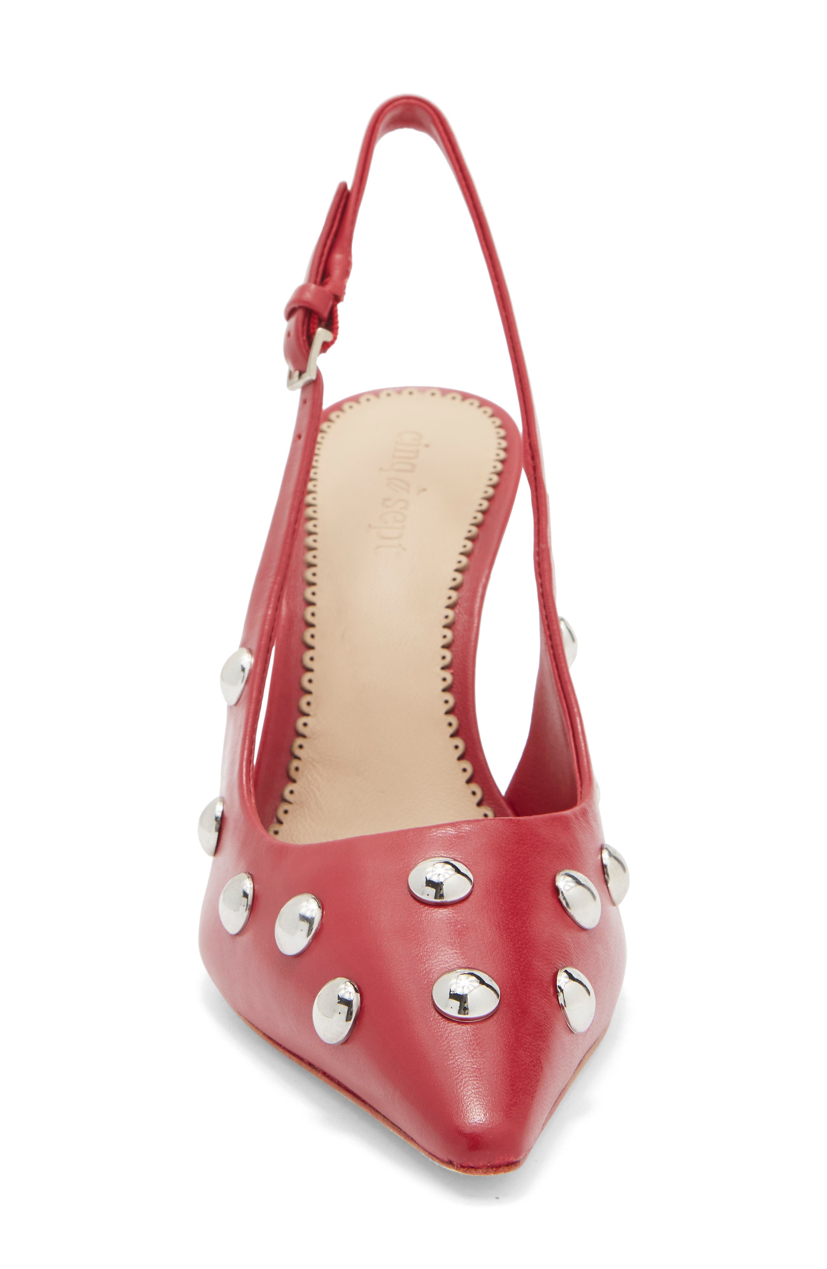 Rhonda Studded Slingback Sandal, Alternate, color, CHERRY ROSE