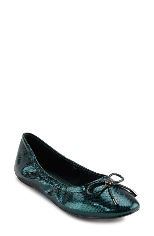 Karl Lagerfeld Paris Velma Snakeskin Embossed Ballet Flat