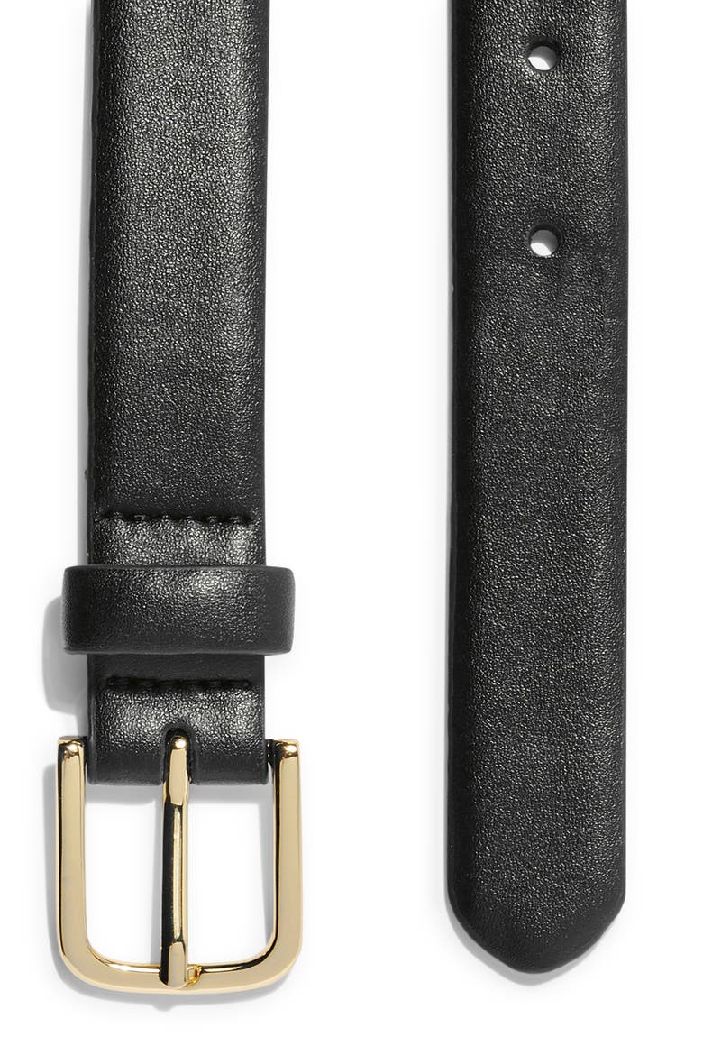 Faux Leather Belt, Alternate, color, BLACK