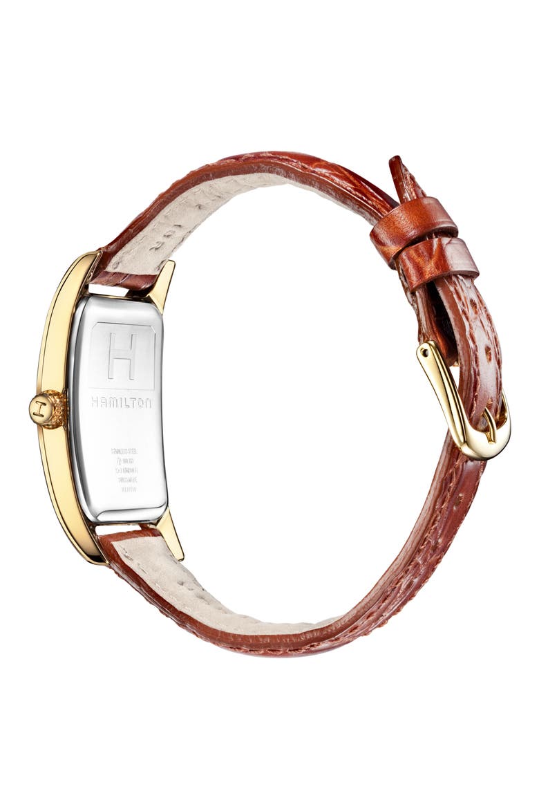 American Classic Boulton Leather Strap Watch, 27mm x 31mm, Alternate, color, WHITE
