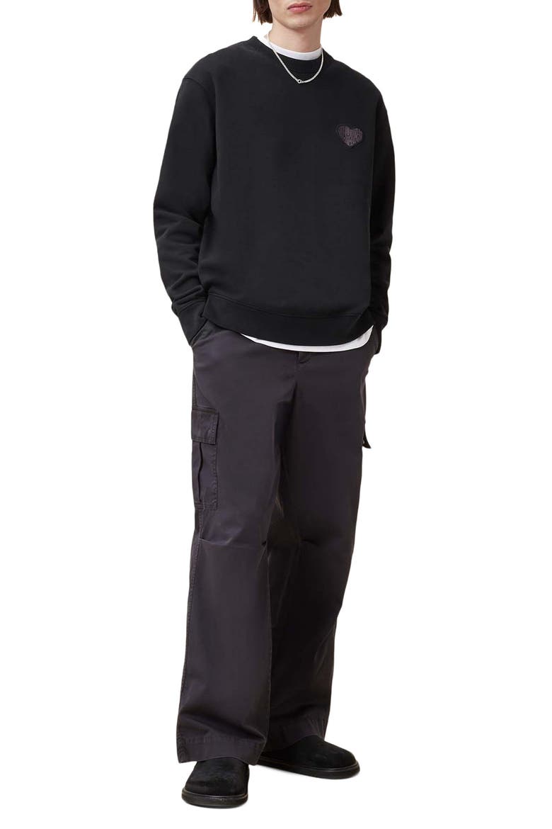Lover Crewneck Sweatshirt, Alternate, color, WASHED BLACK