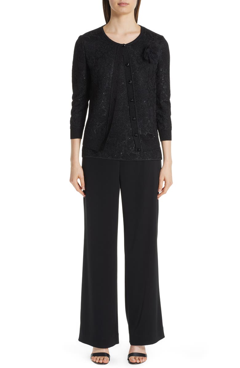 St. John Collection Stellar Gaze Jacquard Knit Shell, Main, color,