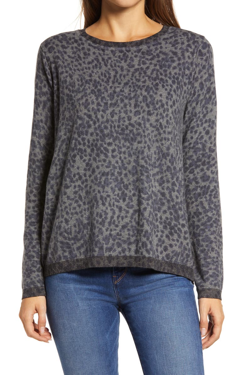 Wit & Wisdom Leopard Print Sweater, Main, color,