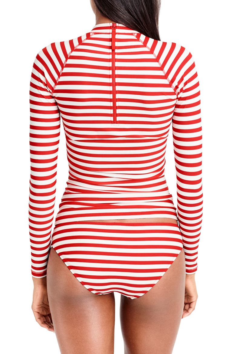 Stripe Rashguard, Alternate, color, VIVID FLAME IVORY