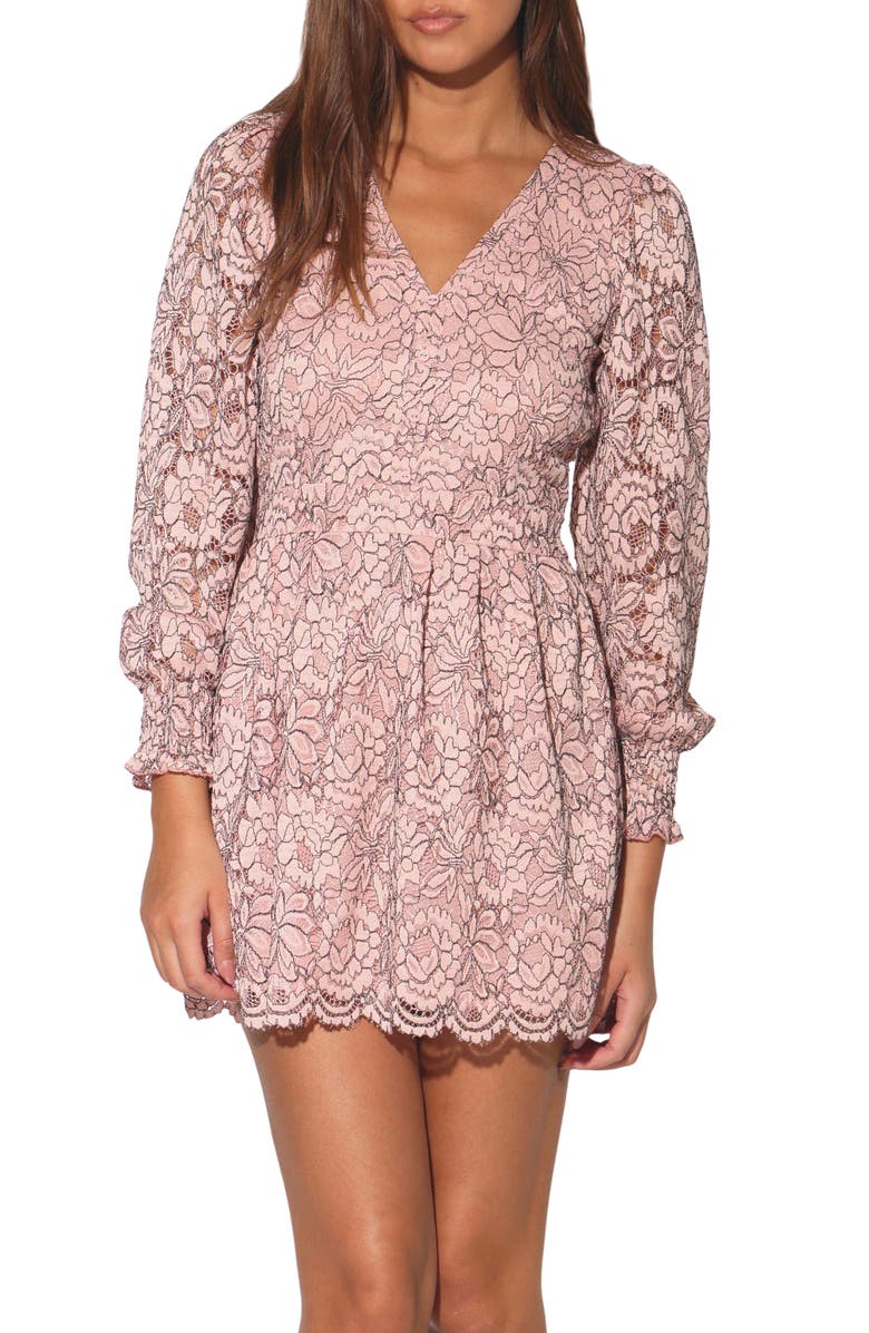 Walter Baker Adaline Floral Lace Long Sleeve Dress, Main, color, Windsor Lace Blush