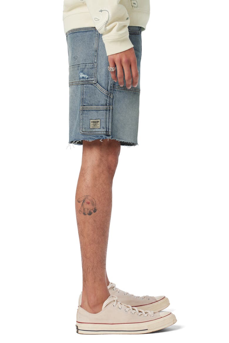 Raw Hem Denim Carpenter Shorts, Alternate, color, ETERNAL INDIGO
