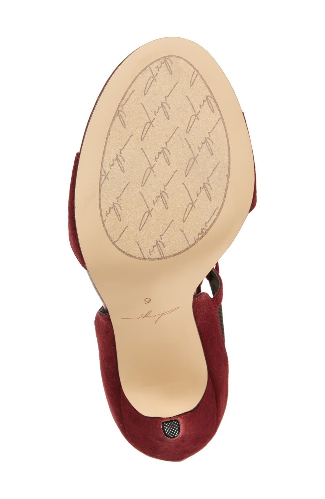 by Zendaya 'Anderson' Ghillie Lace-Up Mesh Sandal, Alternate, color, WINE/ BLACK SUEDE