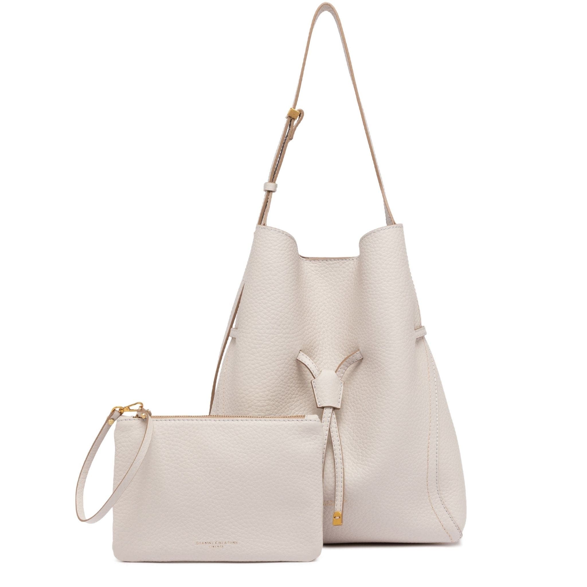 Sienna Large Leather Bucket Bag, Alternate, color, off-white